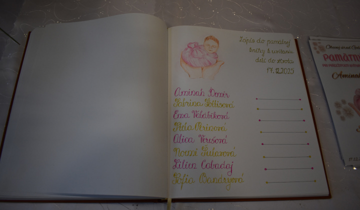 Slávnostné uvítanie detí do života 2025