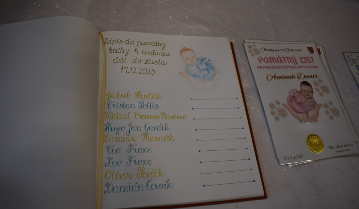 Slávnostné uvítanie detí do života 2025